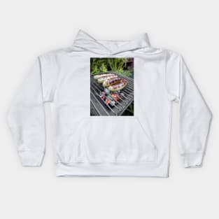 German Bratwurst at a grill Kids Hoodie